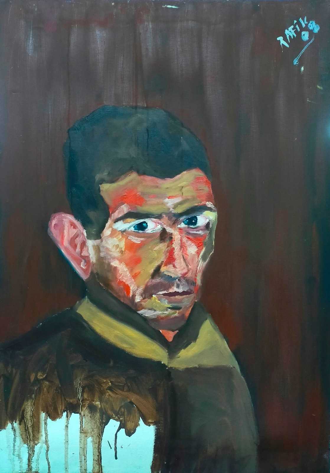 Abstraction Gestuelle Rouge Violente