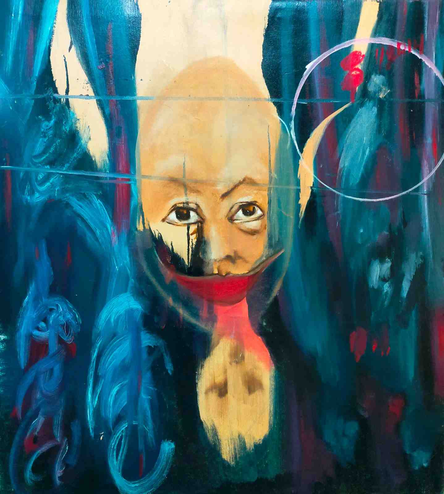 Femme aux Fleurs Rouges