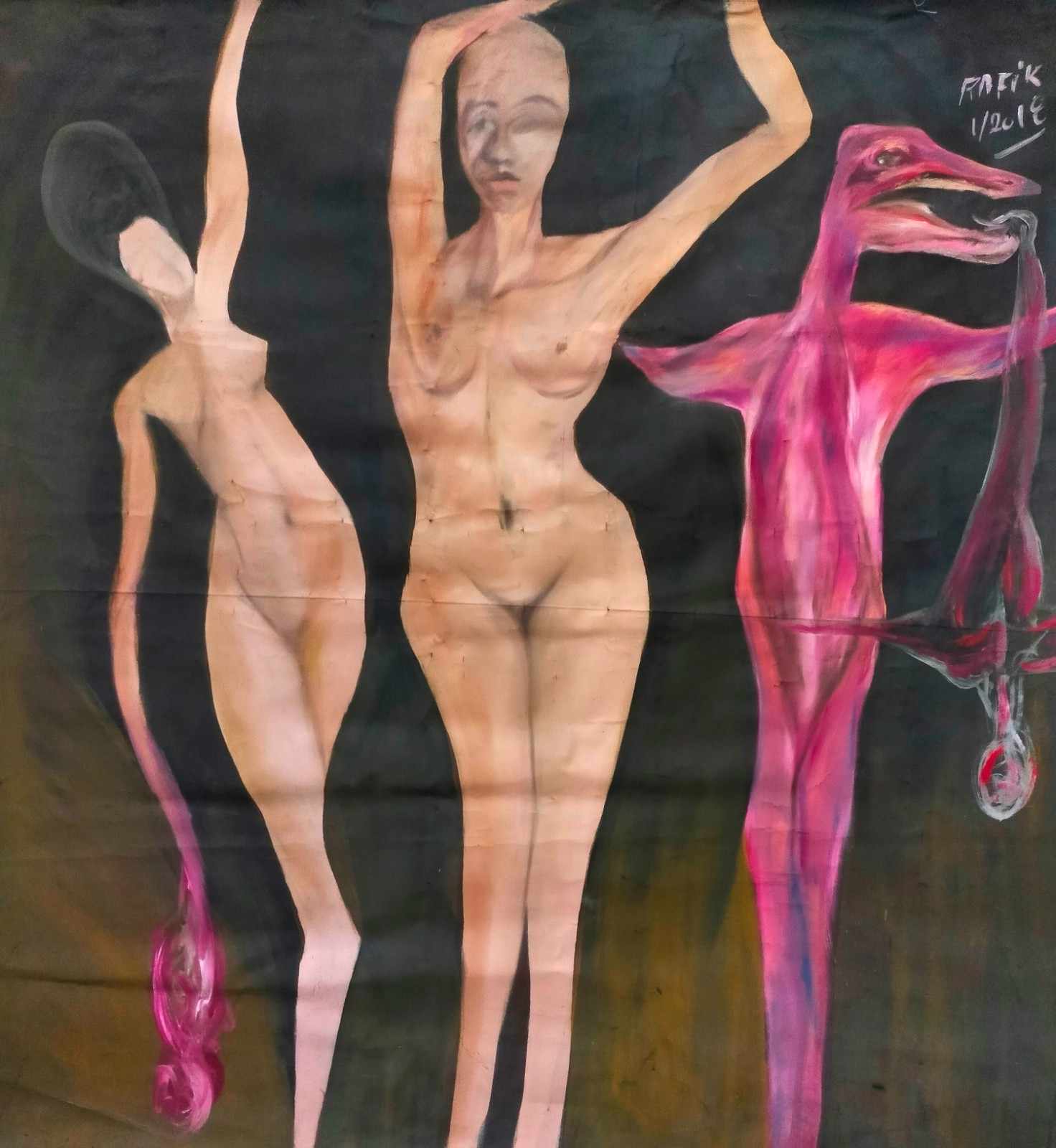 Femme Sourire Forcé