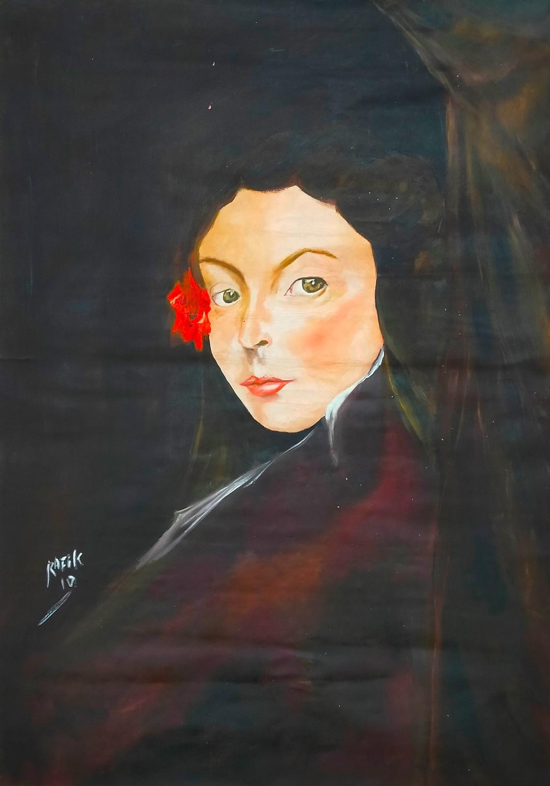 Portrait Bleu Métallique