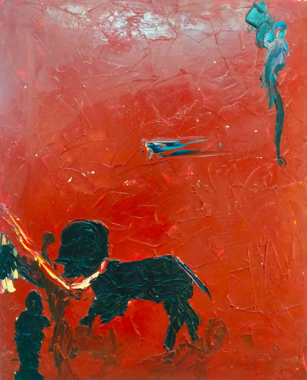 "Hommage à Giacometti " Diptyque 70/50cm+50/40cm